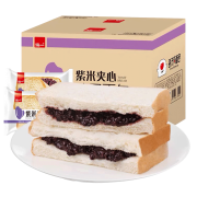泓一 紫米夹心面包2斤 黑米吐司零食健身代餐营养早餐1000g