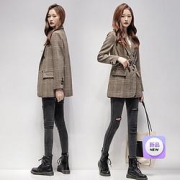 限量10000件：丝柏舍 S13B9499XB35 女士时尚修身双排扣外套