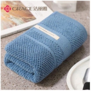 grace 洁丽雅 Grace）毛巾 鲁道夫纯棉抗菌毛巾 34×76cm 柔润吸水洁面巾擦脸亲肤洗脸巾 115g/单条装 忧郁蓝