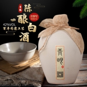 PLUS会员：青眼陈酿百年非遗工艺42度浓香型白酒坛装500ml/1斤 陈酿坛装500ml*1瓶CPS装