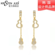 KRISTEN JUDI 金色小葫芦长款耳环女 一对装
