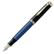 Pelikan百利金Souveran帝王M400钢笔14KEF尖蓝条