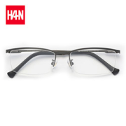 HAN汉半框近视眼镜框架41117+1.60非球面防蓝光镜片