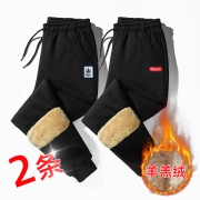 休闲裤男士羊羔绒裤子潮牌冬季秋冬加绒加厚宽松长裤运动卫裤棉裤