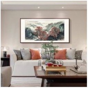 橙舍 黄树文《红树青山》新中式客厅装饰画 80x160cm
