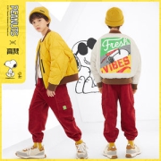高梵x史努比 儿童 复古棒球夹克羽绒服 可 正反两穿