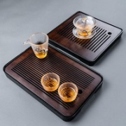 正扬 竹制密胺干泡盘 （胡桃+仙鹤） 密胺黑
