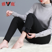 商场同款，90%白鸭绒，弹力显瘦：雅鹿 女士 高腰修身羽绒裤