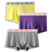 Kappa 卡帕 21新品男士50S澳棉抗菌平角内裤3条装 KP0K07
