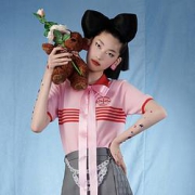 TeenieWeenie小熊&MOTOGUO联名女士针织短袖上衣TTKW218921P