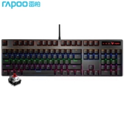 RAPOO 雷柏 V500PRO 104键 有线机械键盘 黑色 雷柏红轴 混光