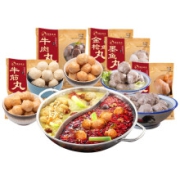 潮味码头 火锅丸料套餐 牛肉丸+牛筋丸+墨鱼鱼丸+鲜虾丸+金枪鱼丸 五福套餐150g*5*3件
