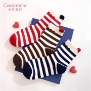 聚划算百亿补贴：caramella 袜子 女子 圣诞中筒袜 3双