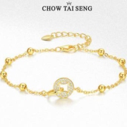 CHOW TAI SENG 周大生 招财双环铜钱手链