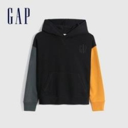 Gap盖璞男童LOGO刺绣抓绒连帽衫