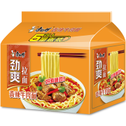 康师傅 方便面 劲爽香辣牛肉面 五连包