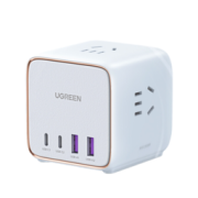 24日0点：UGREEN 绿联 智充魔盒 Cube 氮化镓充电器插座多合一 Type-C/USB-A 65W 白色