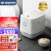 京东超市韩国大宇低糖电饭煲智能升降技术电饭锅米汤分离脱去淀粉糖原捞沥米饭不锈钢内胆预约4L养生蒸馏饭锅 白色