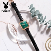 花花公子（PLAYBOY）女士进口石英机芯手表 孔雀绿