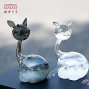 中国国家博物馆 小鹿风暴瓶天气瓶 120x75x65mm 创意萌宠桌面摆件