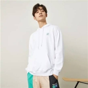 Skechers 宽松连帽加绒卫衣 L420U301 亮白色 L