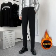PLUS会员：KEFUSEN 科弗森 男士新款加绒休闲裤  黑色