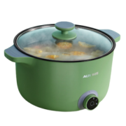 AUX 奥克斯 HX-12B111 多用途锅 2.5L 牛油果绿 双耳款