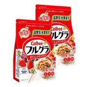 Calbee卡乐比日本进口水果即食麦片零食冲饮谷物原味700g*4包