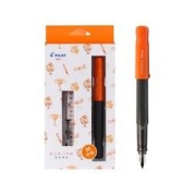 PLUS会员：PILOT 百乐 FKA-1SR 笑脸钢笔 橙色碳黑杆 M尖