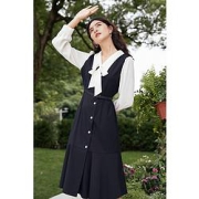 27日10点：eifini伊芙丽1C7992351假两件飘带连衣裙