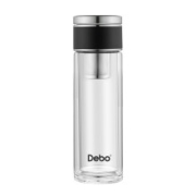Debo德铂莱斯利茶水分离双层玻璃杯泡茶杯居家办公水杯
