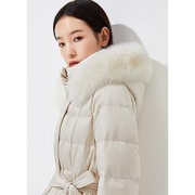 FivePlus5+女士中长款连帽羽绒服2RV4333010010