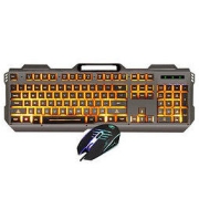 灵蛇 MK210铁灰版 有线键鼠套装 银灰色