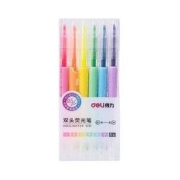 deli 得力 S737 双头荧光笔 6色套装