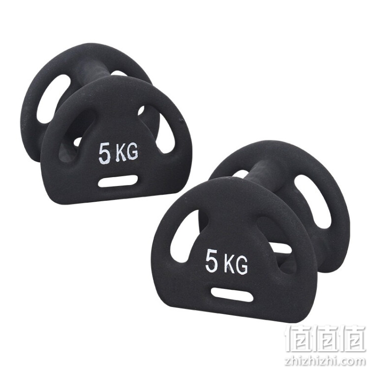 LEIKE 雷克 环保包胶三角专业哑铃商用男士健身器材家用定值5/15kg公斤 一副10KG=5KG*2哑铃