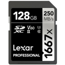 雷克沙（Lexar）128GB 高速SD存储卡U3 V60内存卡读250MB/s 写120MB/s（1667X Pro版 写速大幅提升）