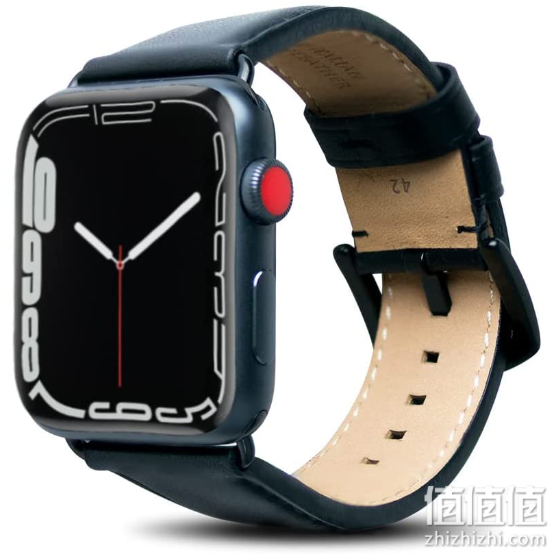 Alto 手工制作优质意大利皮革表带，适用于 Apple Watch 44mm / 42mmAW842-RAV Circumference of wrist: 173~215mm Raven