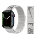 适用apple watch苹果手表表带 iwatch6/7/SE/5/4/3/2回环尼龙nike表带 耐客反光白 44/45mm