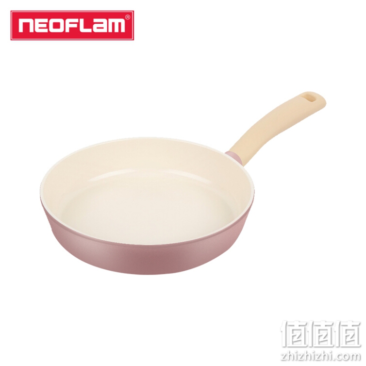 NEOFLAM 陶瓷平底锅不粘锅煎锅家用少油烟牛排煎蛋迷你煎锅 粉红色