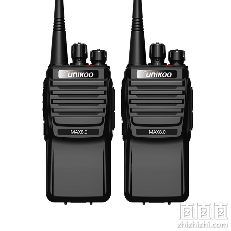 UNIKOO MAX8.0 plus超凡版 专业民用商用工地医院办公酒店餐饮户外大功率远距离对讲机儿童迷你手台【双台装】待机25天+