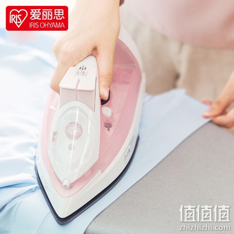 日本爱丽思熨斗家用挂式电熨斗无绳蒸汽熨烫机手持蒸汽电烫斗垂直熨烫爱丽丝熨衣服熨衣机iris 粉色