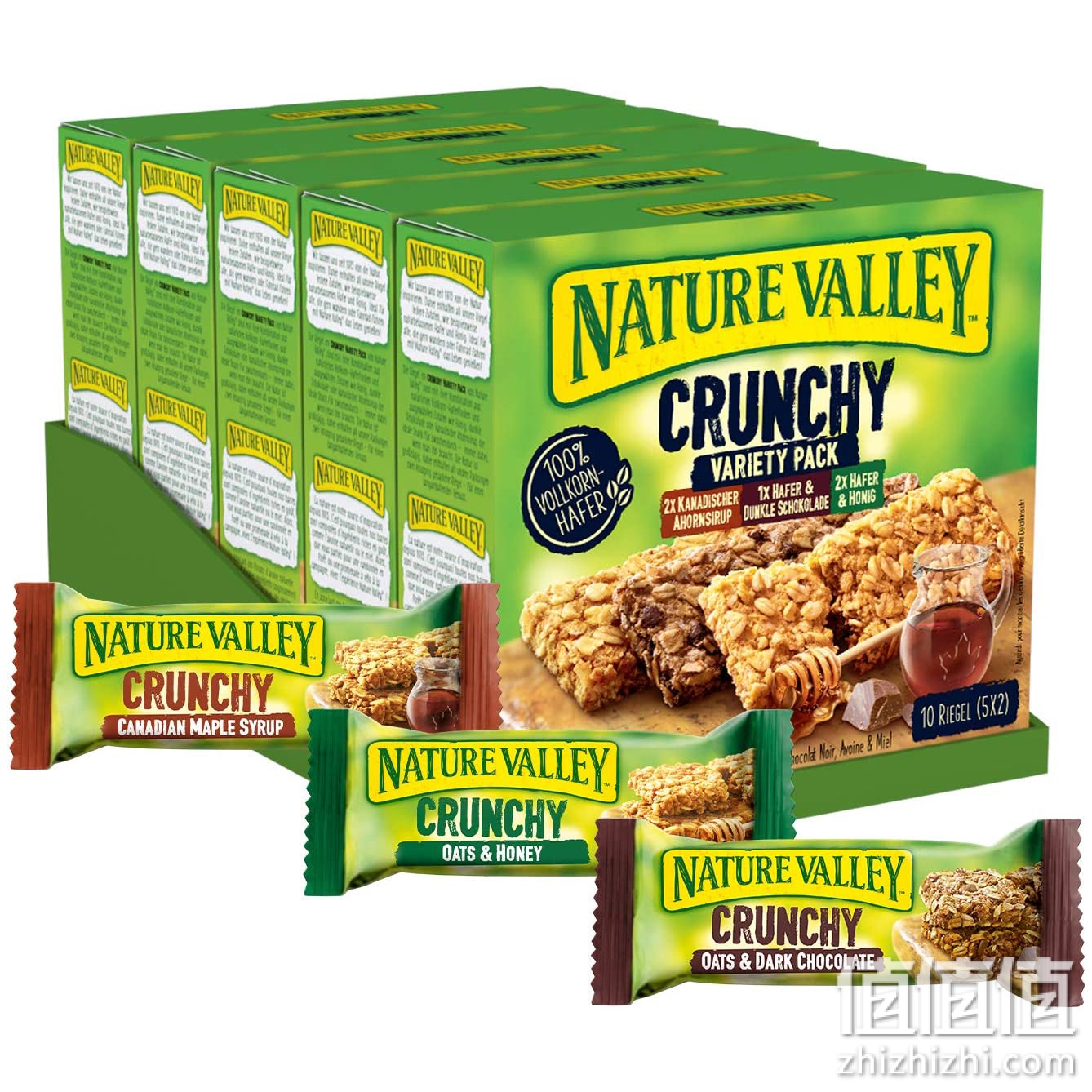Nature Valley Crunchy Variety Pack, Müsliriegel, 5er Pack (5 x 210g Multipack mit je 10 Riegeln)