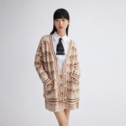 LILY  丽丽  提花V领  针织开衫  毛衣外套  121409TC923705