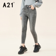 A21 女装 高腰九分裤  牛仔裤  F413226019