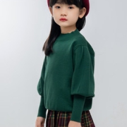 冰洁  2021新款女童宫廷风泡泡袖针织衫