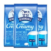 DEVONDALE 德运 Devondale 德运 高钙全脂成人牛奶粉 1000克/袋 3袋139.65元