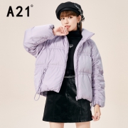 A21 梭织羽绒服女 粉紫 S