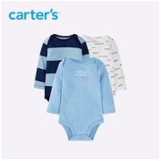 PLUS会员：Carter's 孩特 婴儿长袖包屁连体衣 3件装74元包邮（需用券）