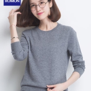 罗蒙 男女 100%纯羊毛针织衫 圆领/V领/高领可选