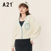 A21  女装气质长袖针织衫外套  米杏 F413244010